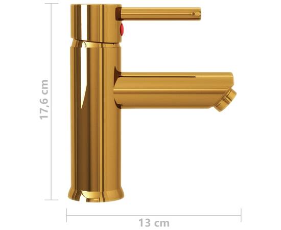 Robinet chiuvetă de baie, auriu, 130x176 mm, 5 image
