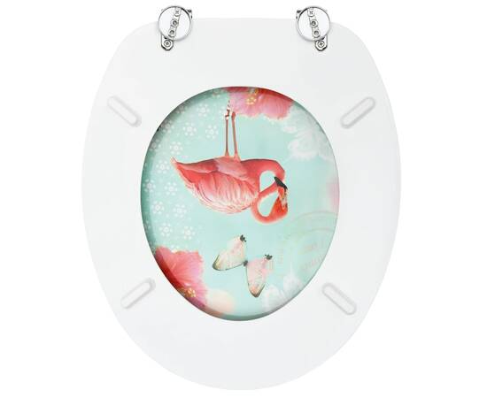 Scaune wc cu capac, 2 buc., mdf, model flamingo, 6 image