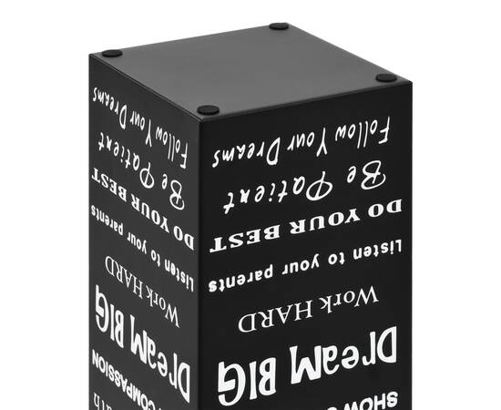 Suport de umbrele, cu text, oțel, negru, 5 image