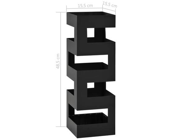 Suport de umbrele, model tetris, oțel, negru, 5 image