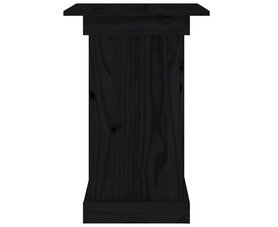 Suport pentru flori, negru, 40x40x60 cm, lemn masiv de pin, 6 image