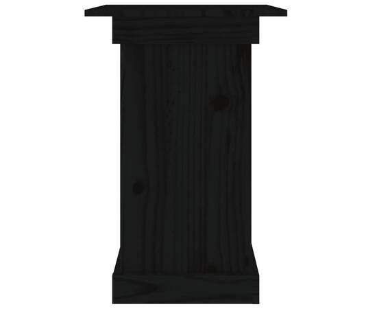 Suport pentru flori, negru, 40x40x60 cm, lemn masiv de pin, 5 image