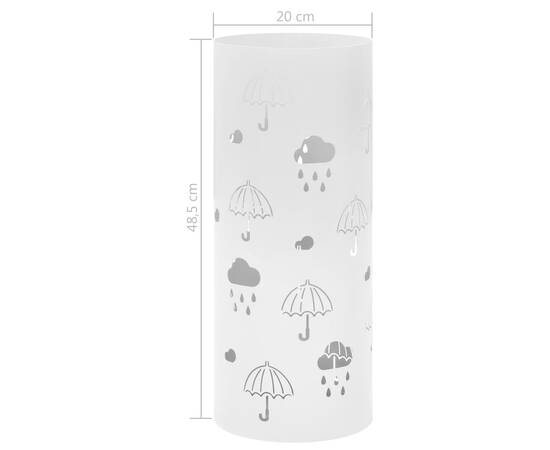 Suport pentru umbrele, imprimeu umbreluțe, oțel, alb, 6 image