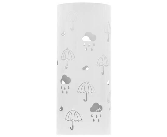 Suport pentru umbrele, imprimeu umbreluțe, oțel, alb, 2 image