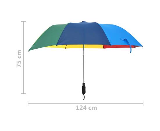 Umbrelă pliabilă automată, multicolor, 124 cm, 6 image