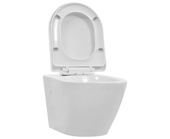 Vas wc suspendat fără ramă, alb, ceramică, 2 image