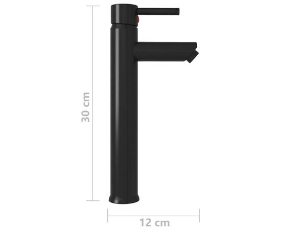Baterie mixer de baie, negru, 12x30 cm, 5 image