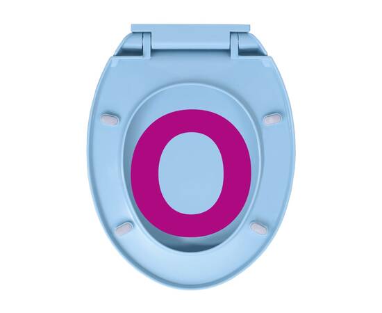 Capac wc închidere silențioasă eliberare rapidă albastru oval, 9 image