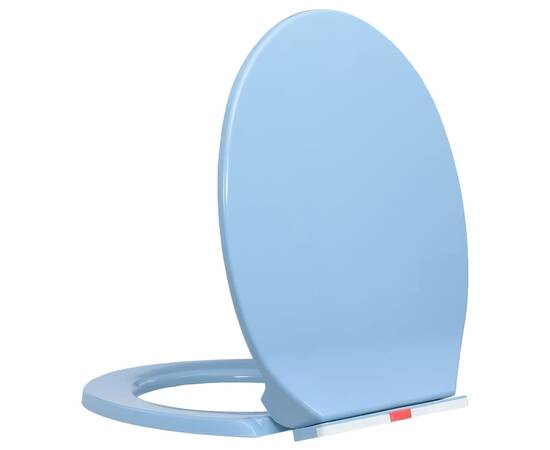 Capac wc închidere silențioasă eliberare rapidă albastru oval, 3 image
