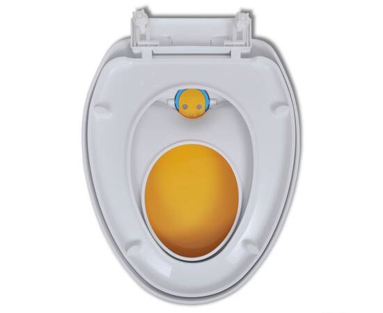 Capac wc cu închidere silențioasă, alb & galben, adulți/copii, 10 image