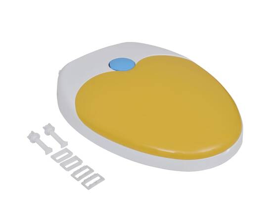 Capac wc cu închidere silențioasă, alb & galben, adulți/copii, 8 image