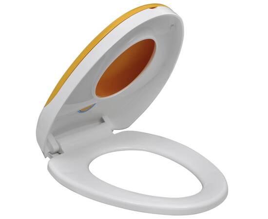 Capac wc cu închidere silențioasă, alb & galben, adulți/copii, 5 image