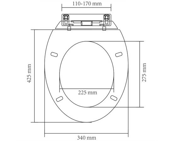 Capac wc cu închidere silențioasă, alb, oval, 8 image