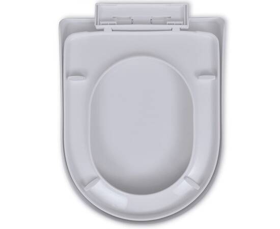 Capac wc cu închidere silențioasă, alb, pătrat, 6 image