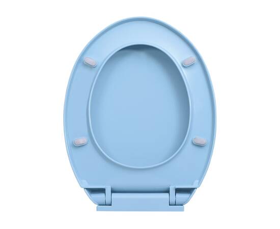 Capac wc cu închidere silențioasă, albastru, oval, 6 image