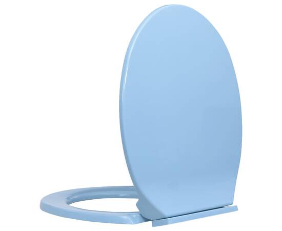 Capac wc cu închidere silențioasă, albastru, oval, 3 image