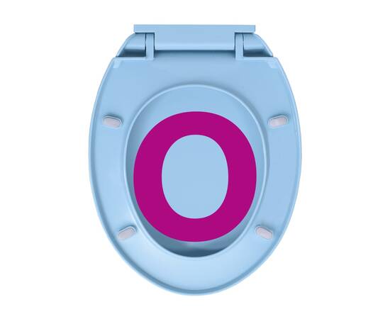 Capac wc cu închidere silențioasă, albastru, oval, 9 image
