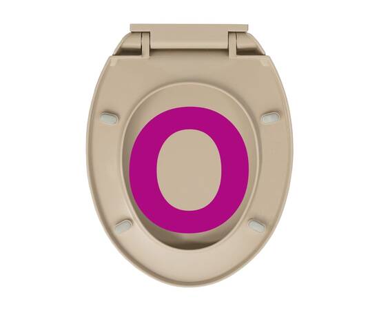 Capac wc cu închidere silențioasă, bej, oval, 9 image
