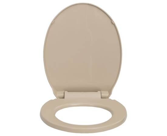 Capac wc cu închidere silențioasă, bej, oval, 3 image