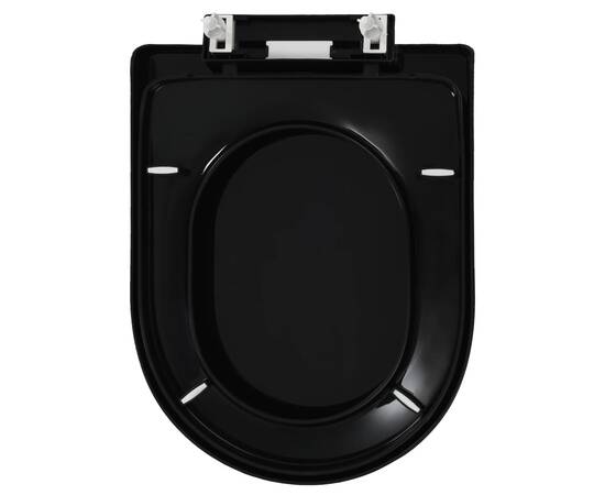Capac wc cu închidere silențioasă, eliberare rapidă, negru, 5 image