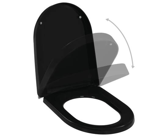 Capac wc cu închidere silențioasă, eliberare rapidă, negru, 2 image