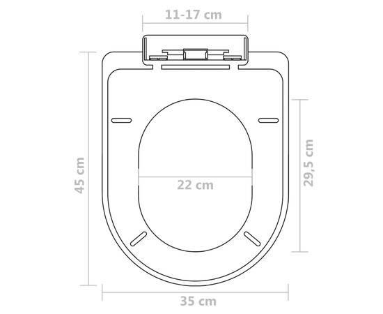 Capace wc cu închidere silențioasă, 2 buc., alb, plastic, 8 image