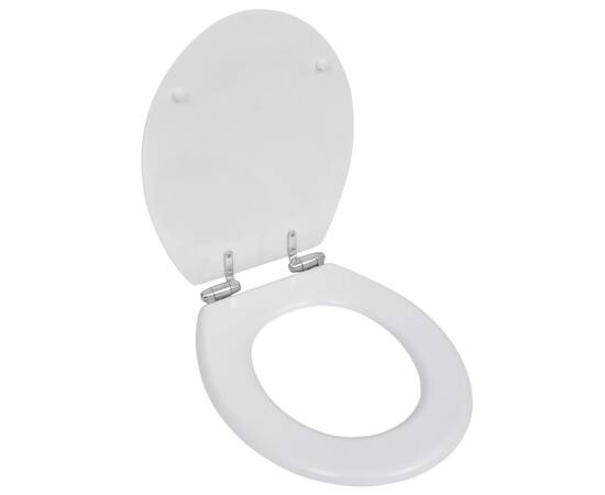 Capace wc cu închidere silențioasă, 2 buc, alb, mdf, 2 image