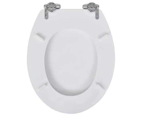 Capace wc cu închidere silențioasă, 2 buc, alb, mdf, 5 image