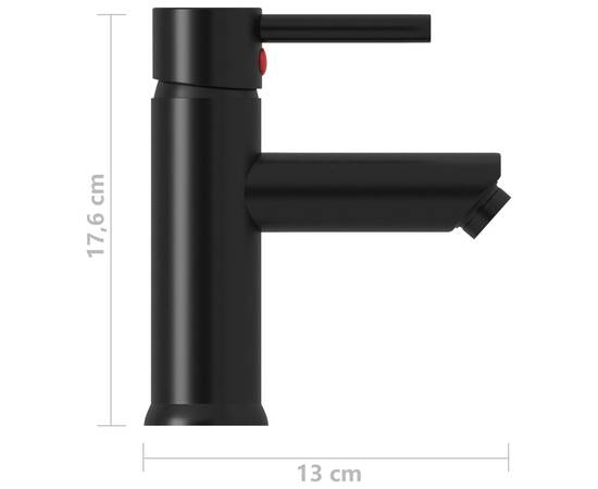 Robinet chiuvetă de baie, negru, 130x176 mm, 5 image