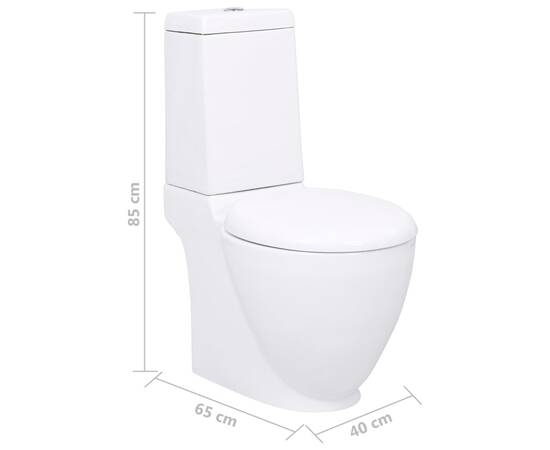 Toaletă, alb, ceramică, flux de apă în spate, 8 image