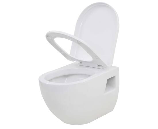Toaletă suspendată cu rezervor wc ascuns, alb, ceramică, 4 image