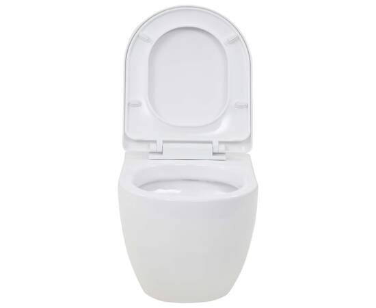 Toaletă suspendată cu rezervor wc ascuns, alb, ceramică, 5 image