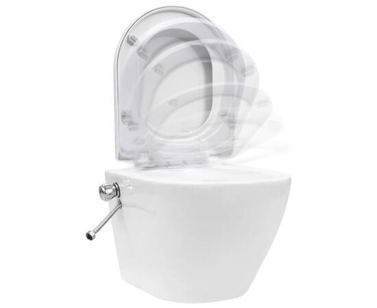 Vas de toaletă suspendat cu rezervor încastrat, alb, ceramică, 6 image
