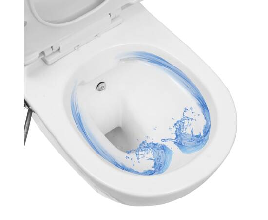 Vas de toaletă suspendat cu rezervor încastrat, alb, ceramică, 8 image