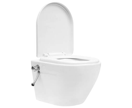 Vas de toaletă suspendat cu rezervor încastrat, alb, ceramică, 2 image