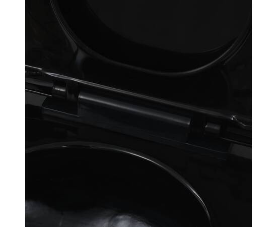 Vas de toaletă suspendat cu rezervor încastrat, negru, ceramică, 9 image
