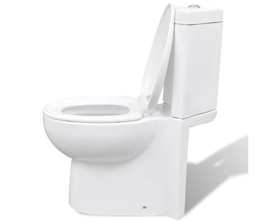 Vas toaletă din ceramică, wc baie de colț, alb, 4 image