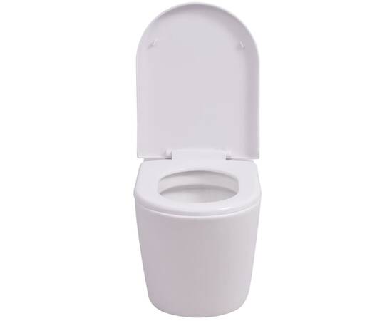 Vas toaletă suspendat cu rezervor încastrat, ceramică, alb, 5 image