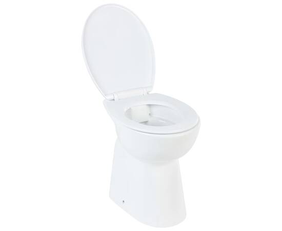 Vas wc fără ramă, închidere silențioasă, + 7 cm, alb, ceramică, 2 image