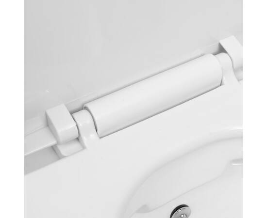 Vas wc suspendat fără ramă cu funcție de bideu, alb, ceramică, 8 image