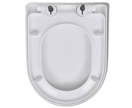 Capac wc, închidere silențioasă, eliberare rapidă, alb, pătrat, 6 image