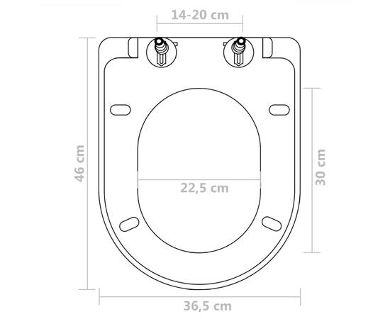 Capace wc cu închidere silențioasă, 2 buc., alb, plastic, 9 image