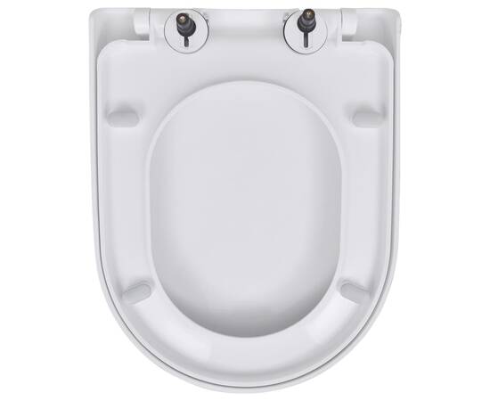Capace wc cu închidere silențioasă, 2 buc., alb, plastic, 5 image