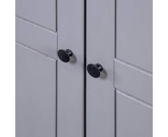 Șifonier cu 3 uși, gri, 118 x 50 x 171,5 cm, pin gama panama, 3 image