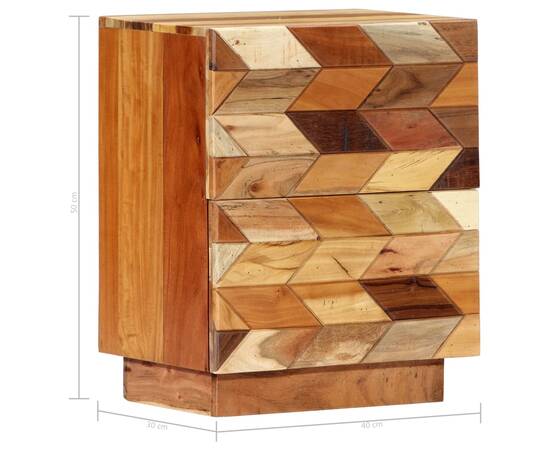 Noptieră, 40 x 30 x 50 cm, lemn masiv reciclat, 8 image