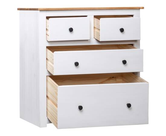 Servantă, alb, 80 x 40 x 83 cm, lemn de pin, gama panama, 3 image