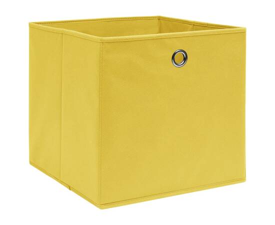 Cutii depozitare, 4 buc., galben, 28x28x28 cm, textil nețesut, 2 image