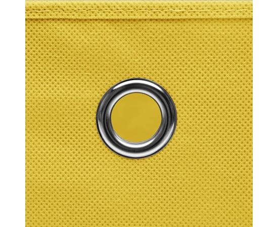 Cutii depozitare cu capac, 4 buc., galben, 28x28x28 cm, 5 image