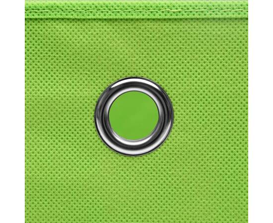 Cutii depozitare cu capac, 4 buc., verde, 28x28x28 cm, 5 image