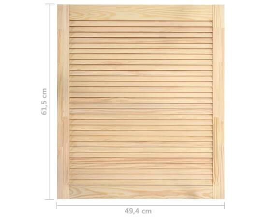 Uși lamelare, 2 buc., 61,5x49,4 cm, lemn masiv de pin, 7 image